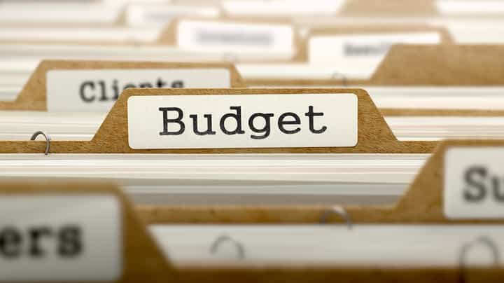 Budget Concept. Word on Folder Register of Card Index. Selective Focus.